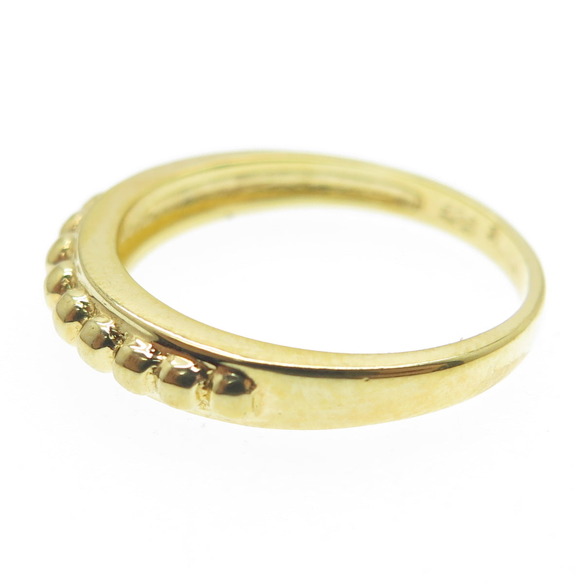 SMK 925 Sterling Silver Gold Plated Beaded Ring Size 7