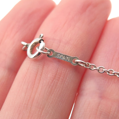 Tiffany & Co. Elsa Peretti Sterling Silver Vintage Open Heart Chain Necklace 16"
