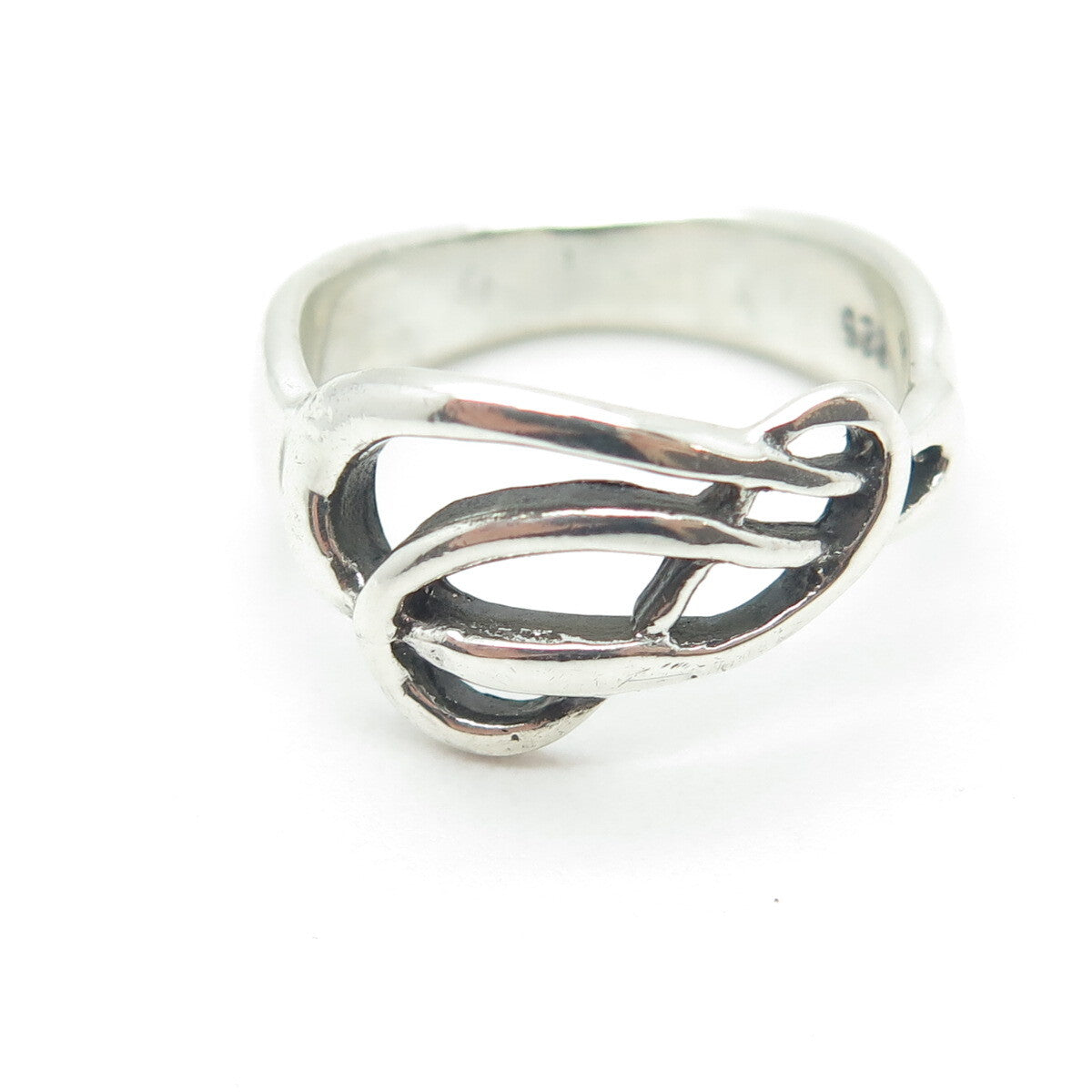 925 Sterling Silver Vintage Cross Modernist Ring Size 7