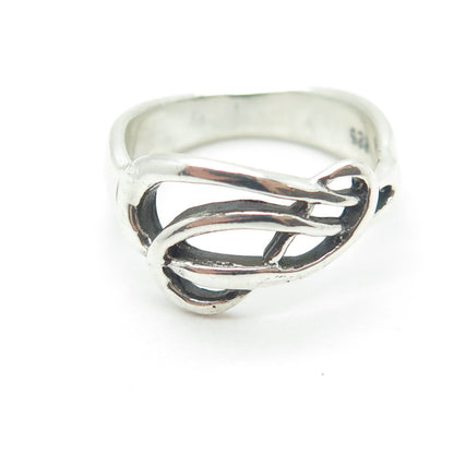 925 Sterling Silver Vintage Cross Modernist Ring Size 7