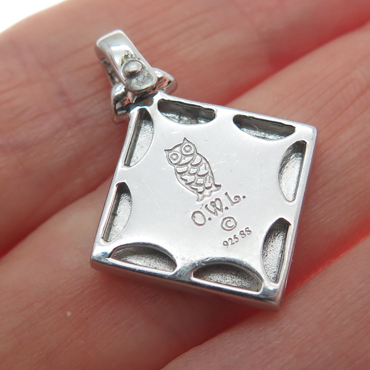 ORIGAMI OWL 925 Sterling Silver Enamel Martini Glass Charm Pendant