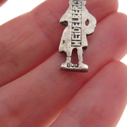 800 Silver Antique Art Deco Perkeo of Heidelberg Oxidized Charm Pendant