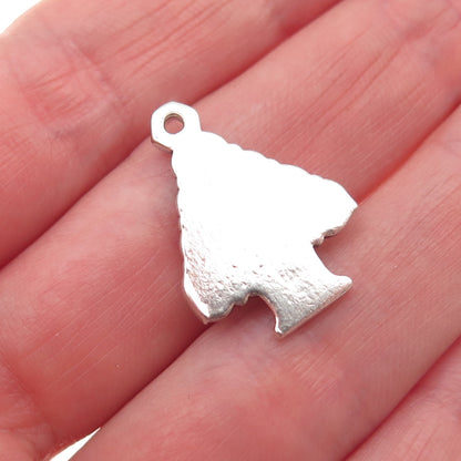 925 Sterling Silver Vintage Adorned Christmas Tree Charm Pendant