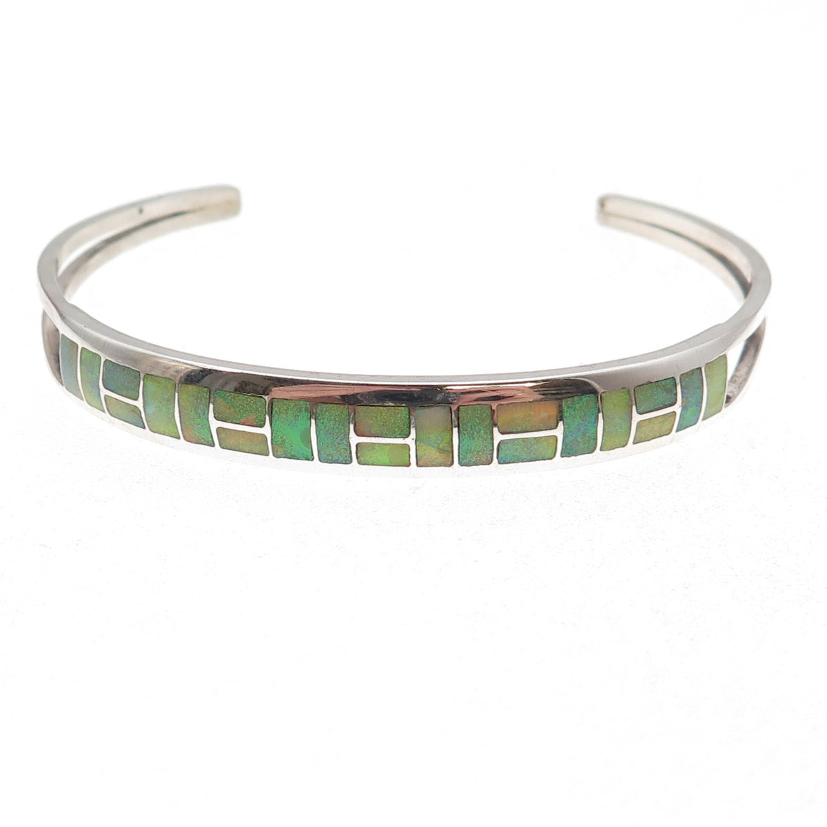 Grace Touchine Navajo Old Pawn Sterling Vintage Opal Adjustable Bracelet 6.75"