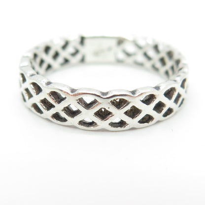 925 Sterling Silver Vintage Celtic Knot Band Ring Size 7.75