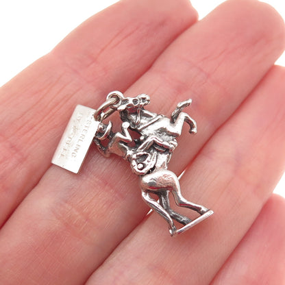 Bell Trading Post Sterling Silver Vintage Cowboy Apple Valley 3D Mini Pendant