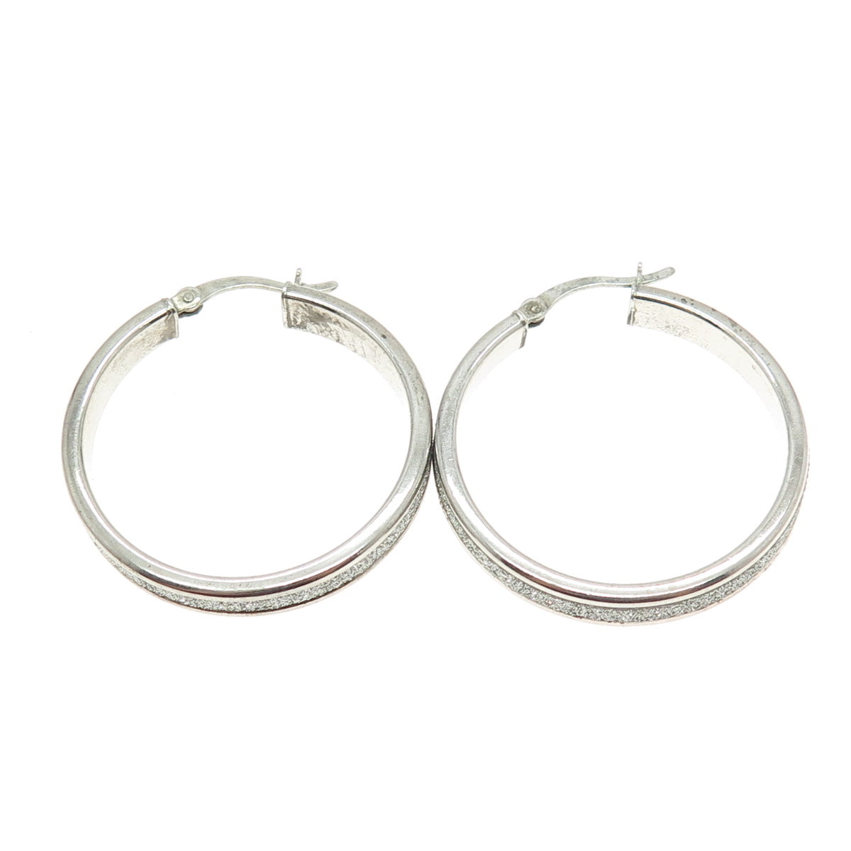 925 Sterling Silver Diamond-Illusion Hoop Earrings