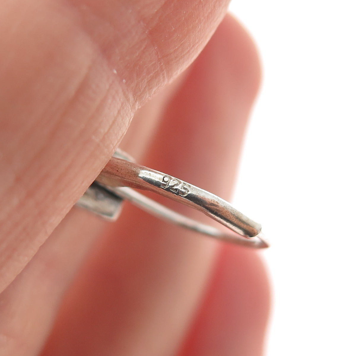 925 Sterling Silver Vintage Blue Glass Modernist Teardrop Dangle Earrings