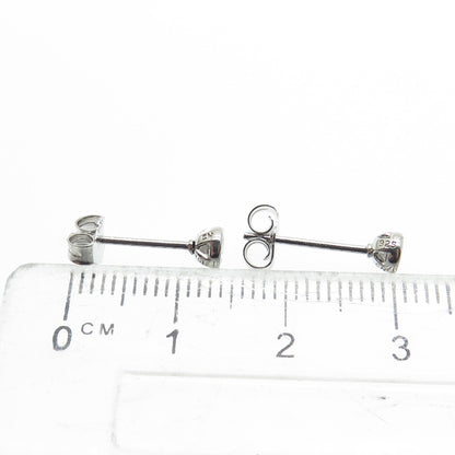925 Sterling Silver Round-Cut Shaped C Z Stud Earrings