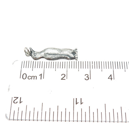 925 Sterling Silver Vintage Pinguin Oxidized Charm Pendant