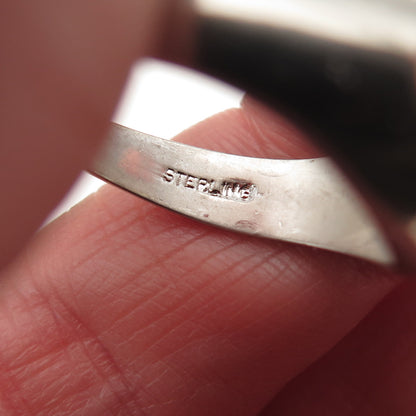 925 Sterling Silver Vintage Round-Cut C Z Modernist Ring Size 10.25