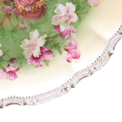 PORZELLANFABRIK MOSCHENDORF Antique Germany Flora Porcelain Cabinet Plate