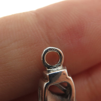 925 Sterling Silver Vintage Real Opal & C Z Centerpiece Slide Pendant