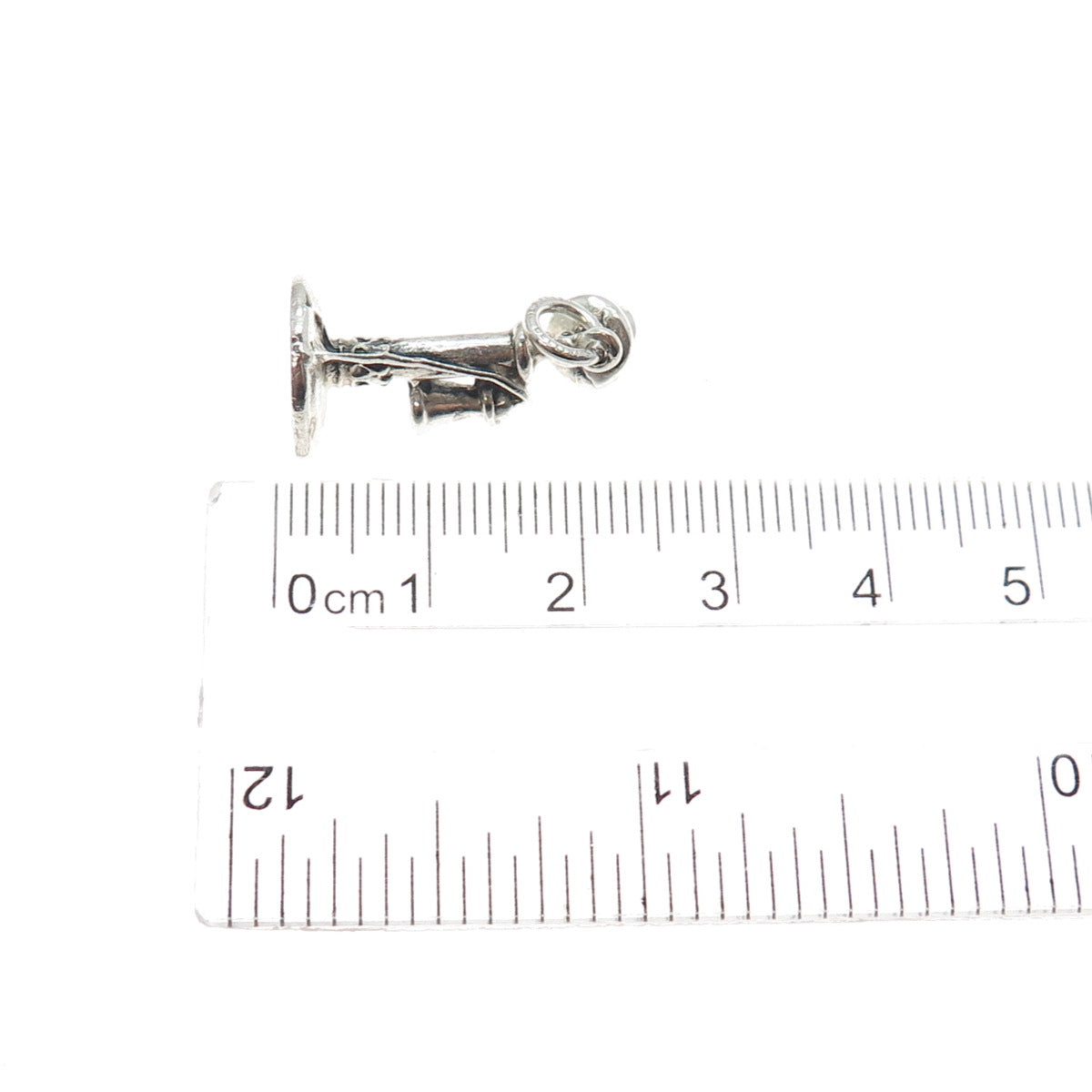 CELLINI 925 Sterling Silver Antique Retro Candlestick Phone Mini Charm Pendant