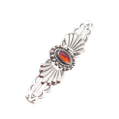 Old Pawn 925 Sterling Silver Vintage Southwestern Dragon Breath Opal Pin Brooch