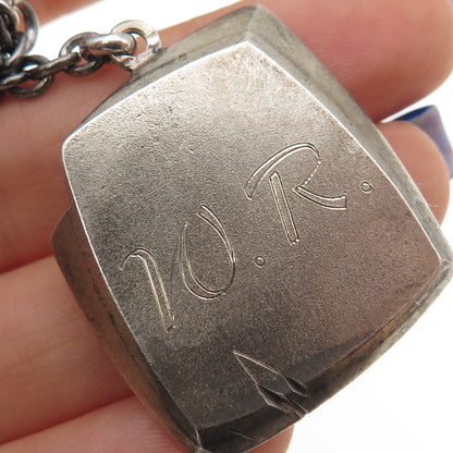 835 Silver Vintage Brandenburg Gate Berlin Oxidized Key Fob Ring Holder
