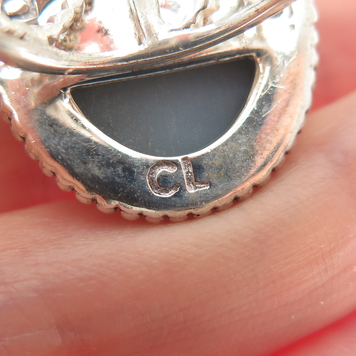 COLLEEN LOPEZ 925 Sterling Vintage Real Rainbow Druze Adjustable Ring Size 8.25