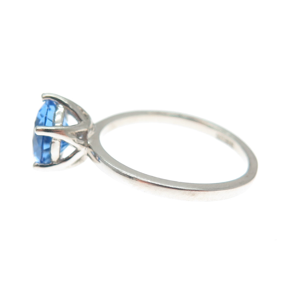 DAZZLERS 925 Sterling Silver Round-Cut Nano Tanzanite Ring Size 5.25