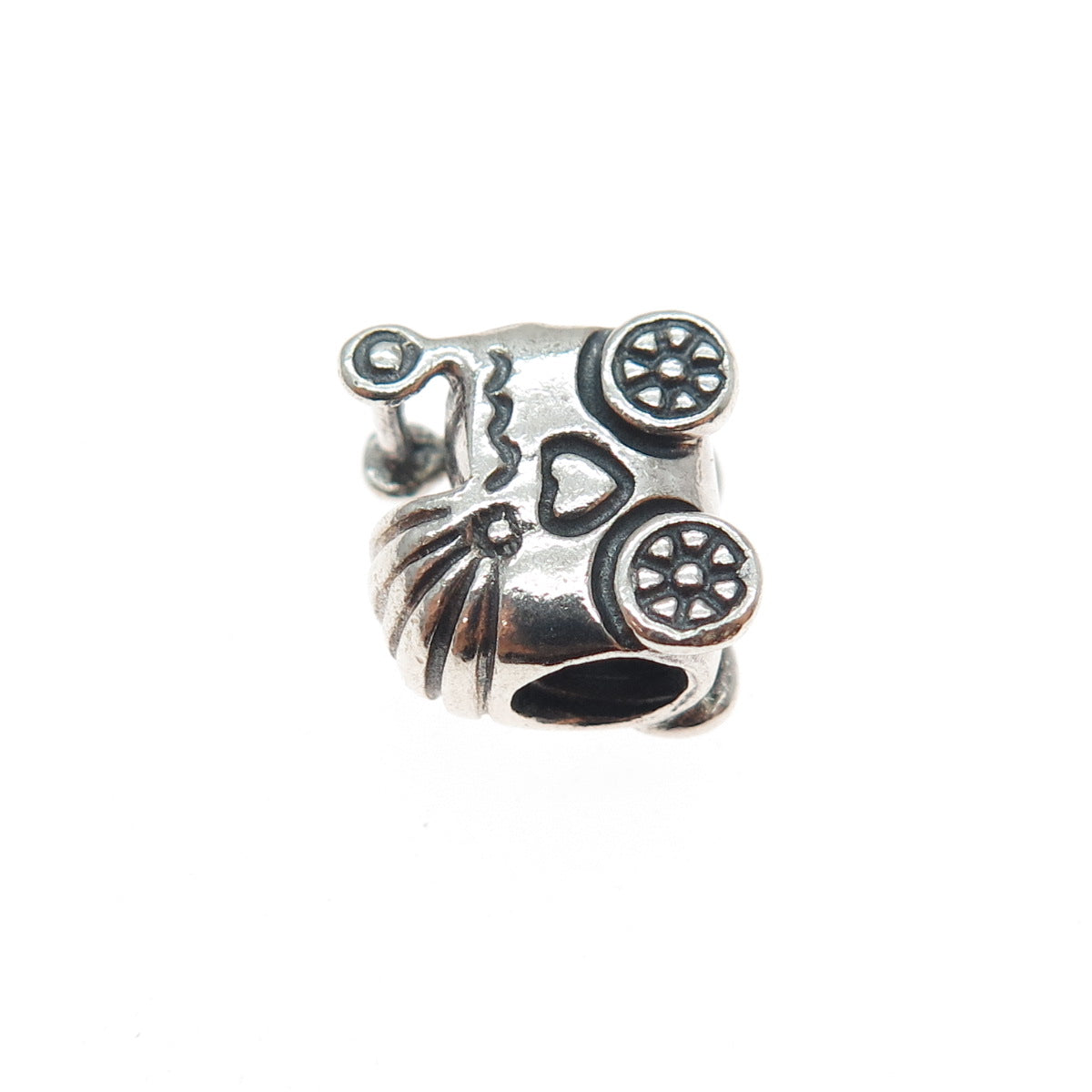 PANDORA 925 Sterling Silver Baby Carriage / Stroller Slide Bead Charm