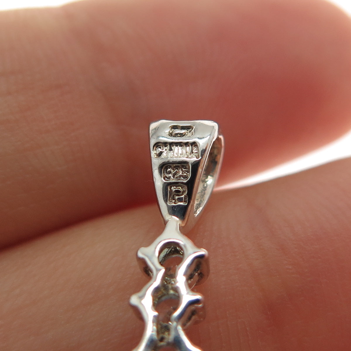 ROSS SIMONS 925 Sterling Silver Round-Cut C Z Cross Charm Pendant