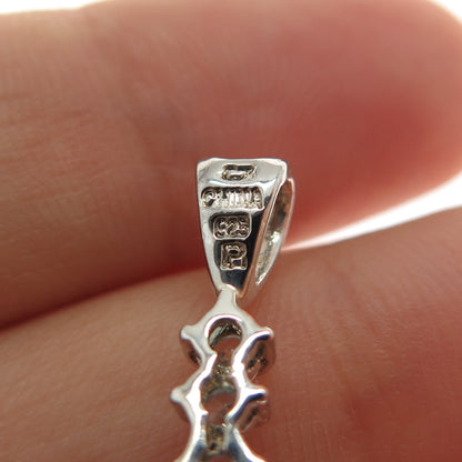 ROSS SIMONS 925 Sterling Silver Round-Cut C Z Cross Charm Pendant