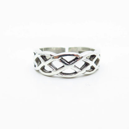 925 Sterling Silver Vintage Cellini Adjustable Ring Size 4
