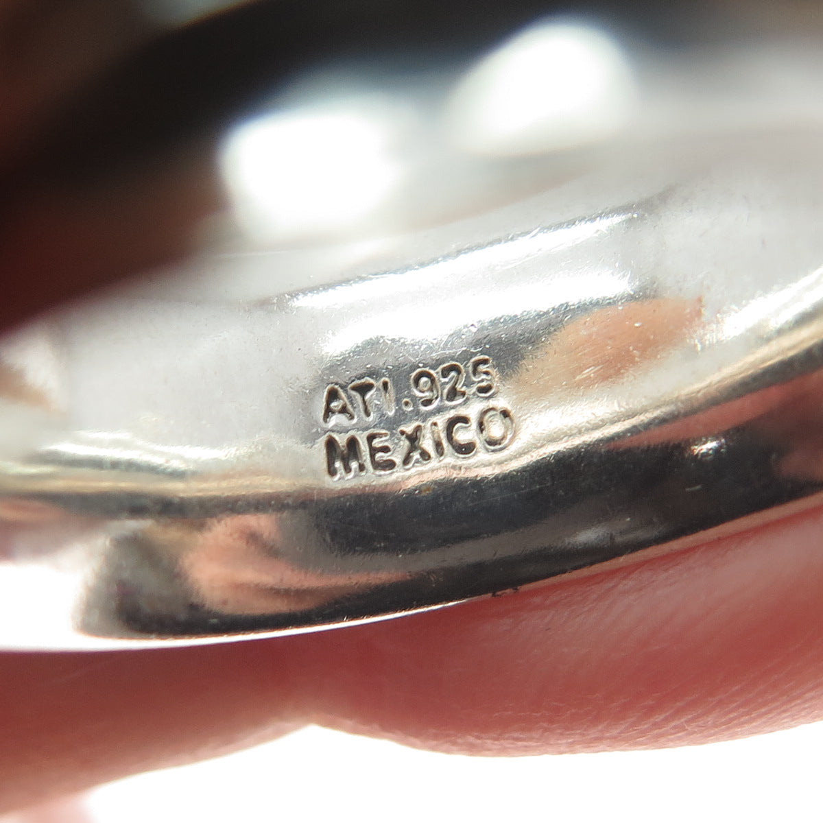 ATI 925 Sterling Silver Vintage Mexico Wicker Hammered Band Ring Size 10.5