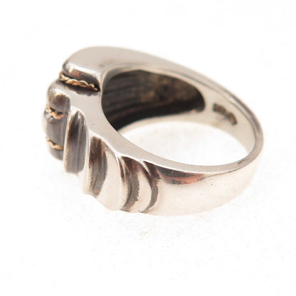 Monica Jain 925 Sterling Silver 14K Gold Vintage Seashell Ring Size 7