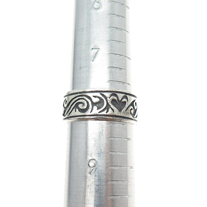 925 Sterling Silver Vintage Spade Oxidized Band Ring Size 8.25