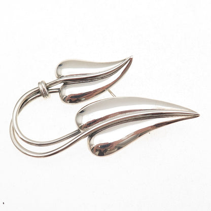 Maricela Ysidro Garcia 925 Sterling Silver Vintage Modernist Floral Pin Brooch