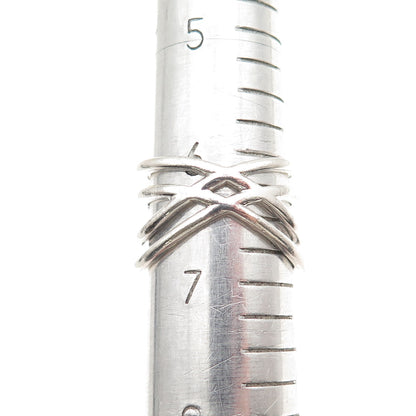 PANDORA 925 Sterling Silver Round-Cut C Z Cosmic Lines Ring Size 6.5