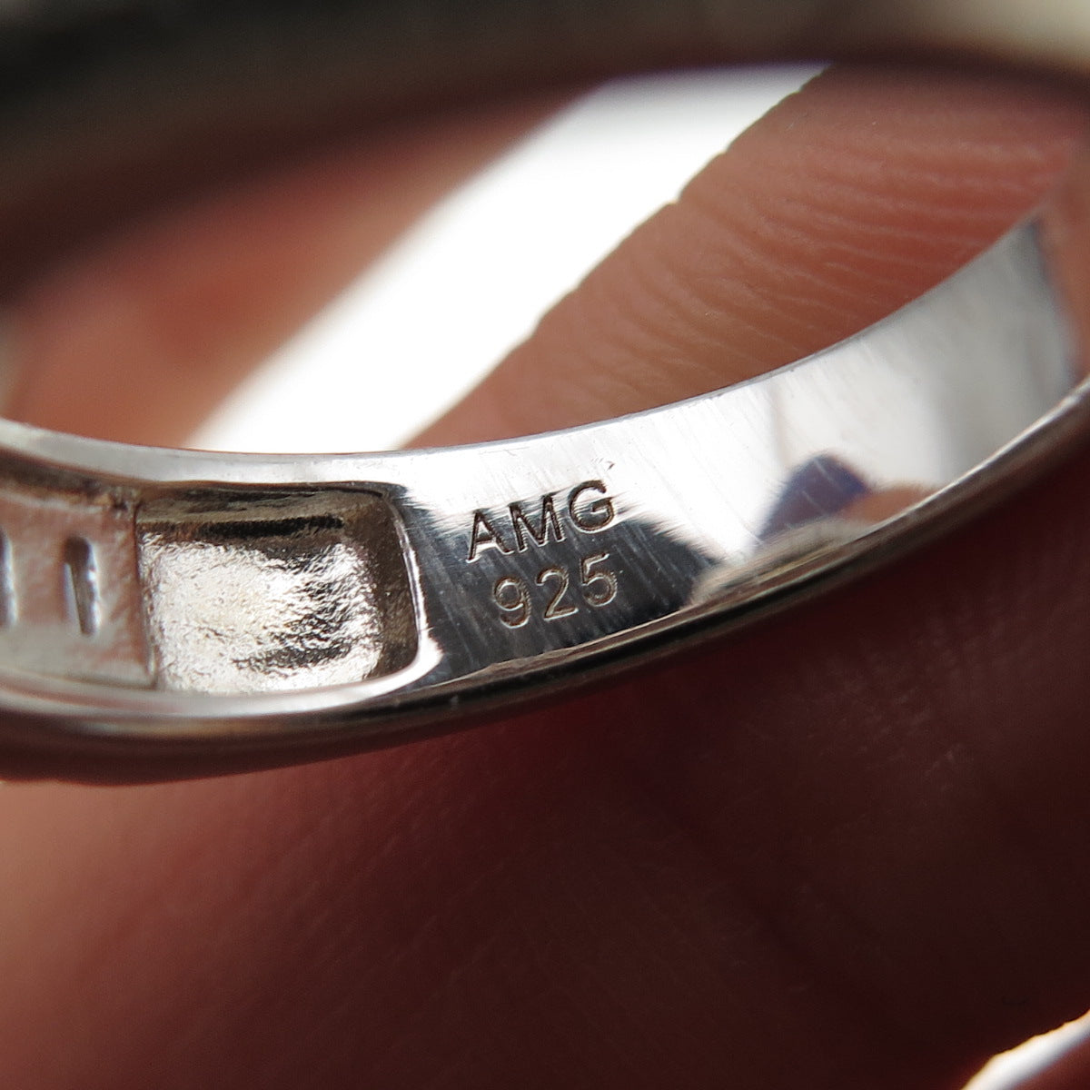 925 Sterling Silver Princess Emerald & Round-Cut C Z Engagement Ring Size 6