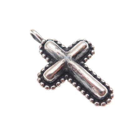 Or Paz PZ 925 Sterling Silver Vintage Israel Cross Oxidized Charm Pendant