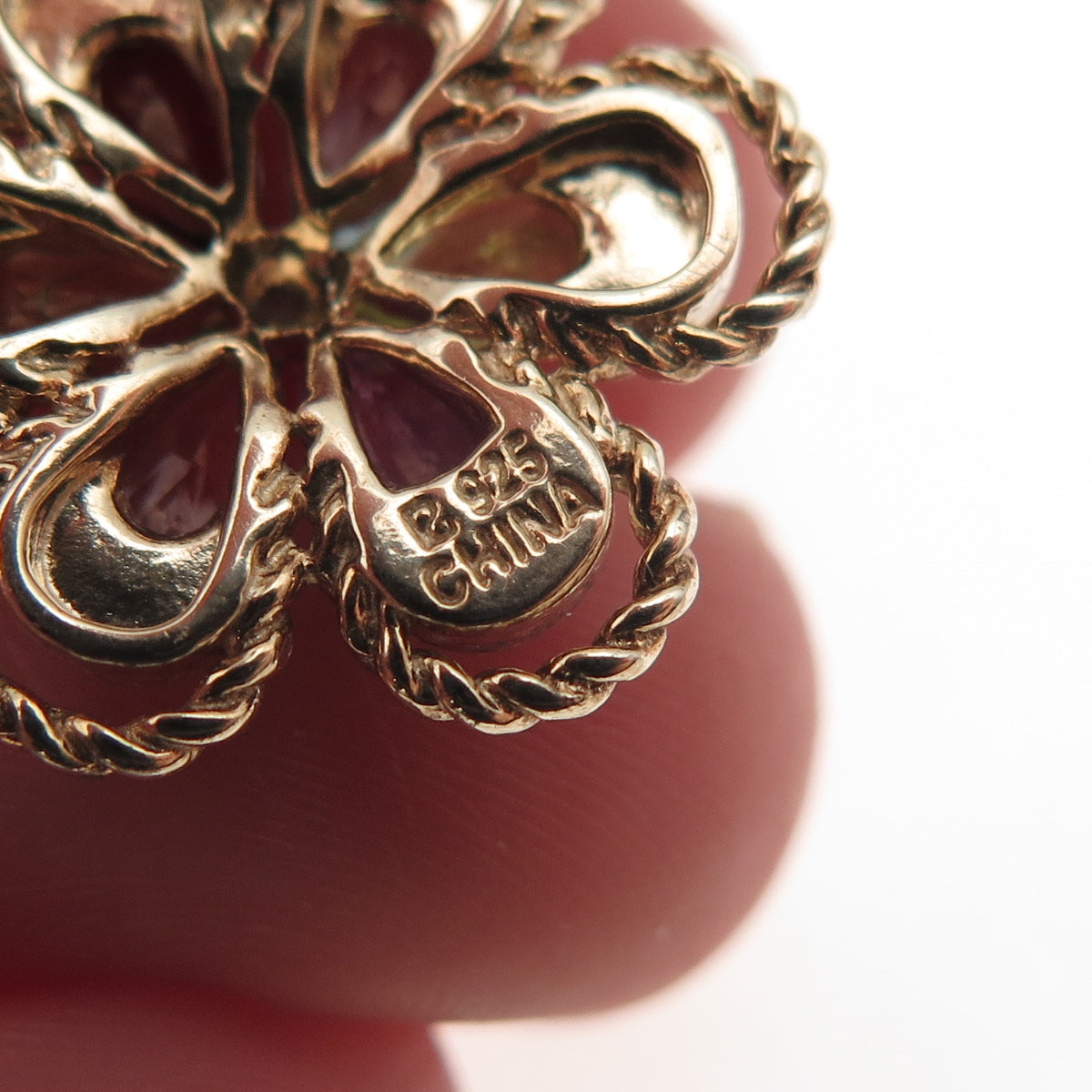 Ross Simons 925 Sterling Gold Plated Real Diamond Accent Multi-Gem Mini Pendant