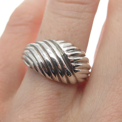 CELLINI 925 Sterling Silver Vintage Modernist Dome Ring Size 8