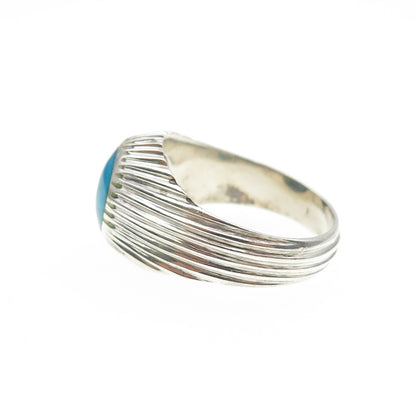 Old Pawn 925 Sterling Silver Vintage Southwestern Turquoise Tribal Ring Size 9