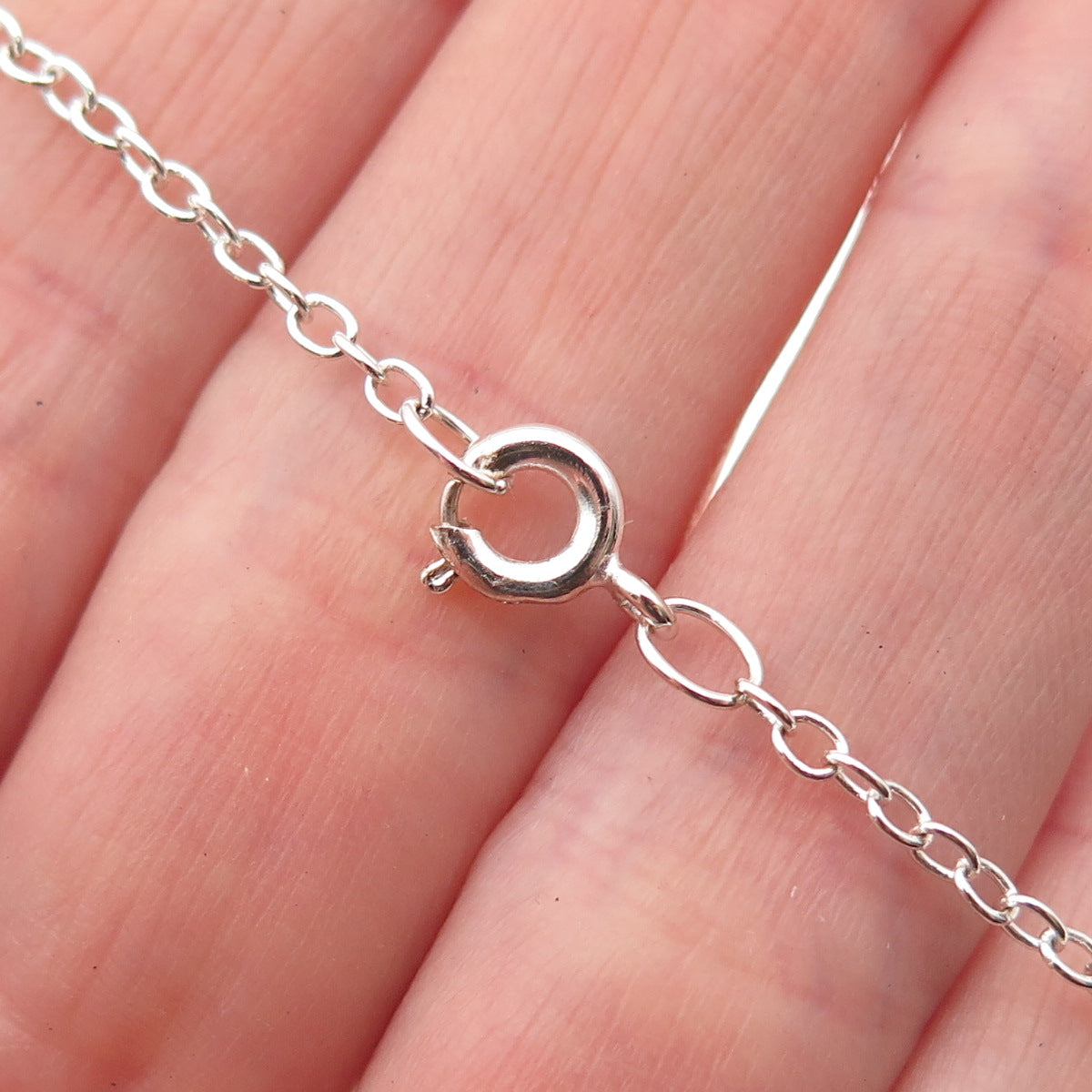 925 Sterling Silver Round-Cut C Z Heart Cable Link Bracelet 8.25"