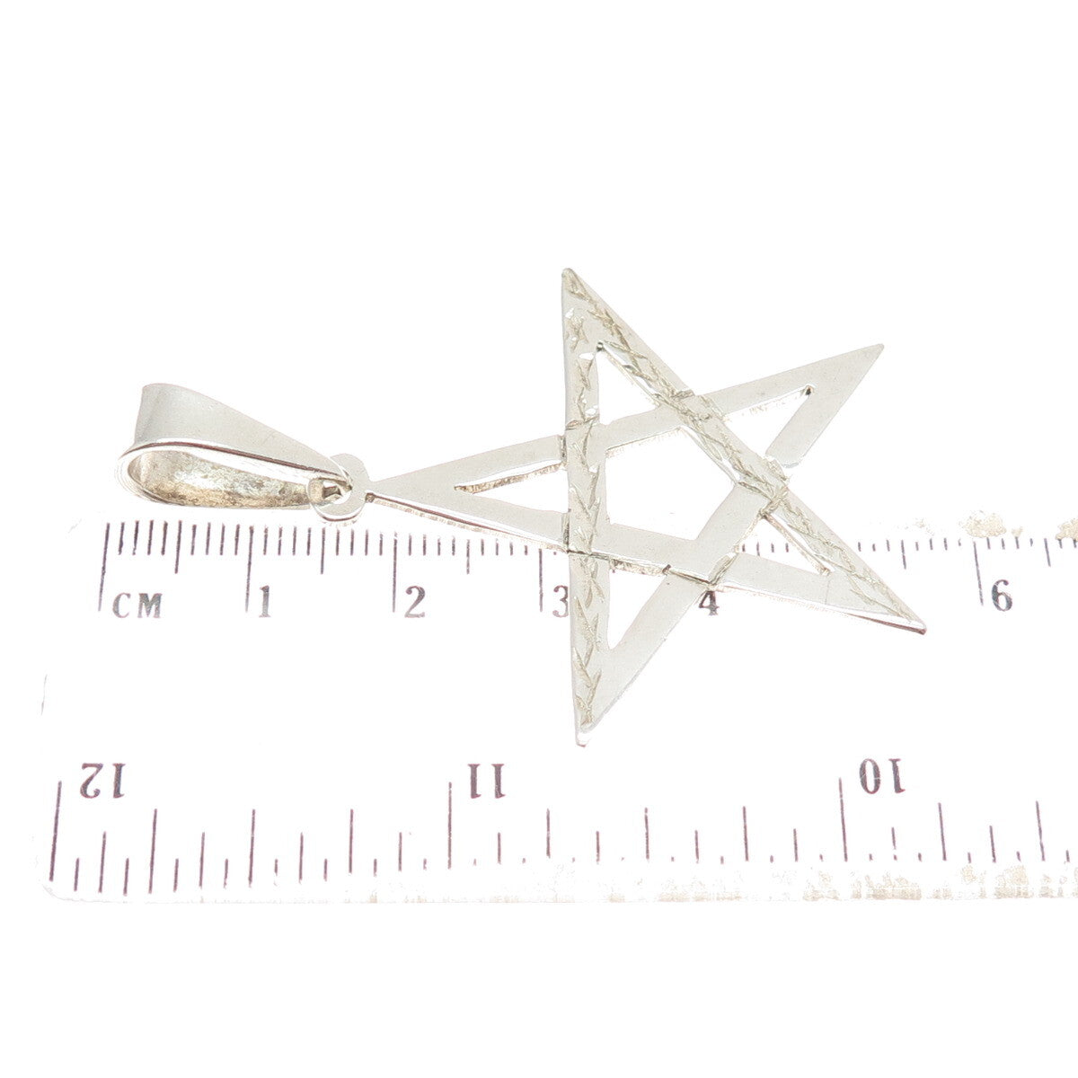 925 Sterling Silver Vintage Pentagram Star Minimalist Pendant