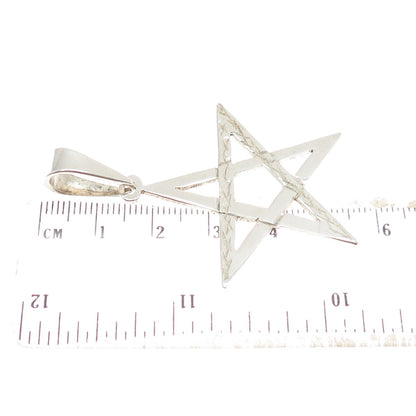 925 Sterling Silver Vintage Pentagram Star Minimalist Pendant