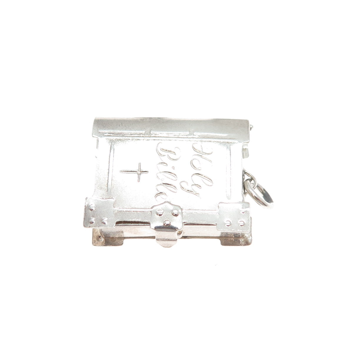 CHIM 925 Sterling Silver Vintage Holy Bible Locket Minimalist Charm Pendant