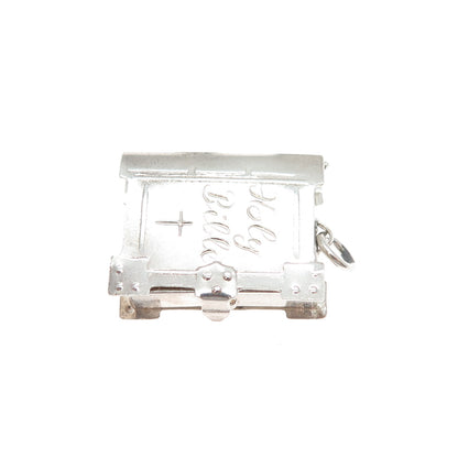 CHIM 925 Sterling Silver Vintage Holy Bible Locket Minimalist Charm Pendant