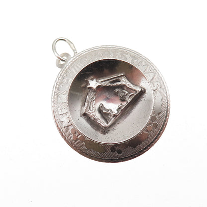 M&M Mark Mercy 925 Sterling Silver Vintage Merry Christmas Charm Pendant