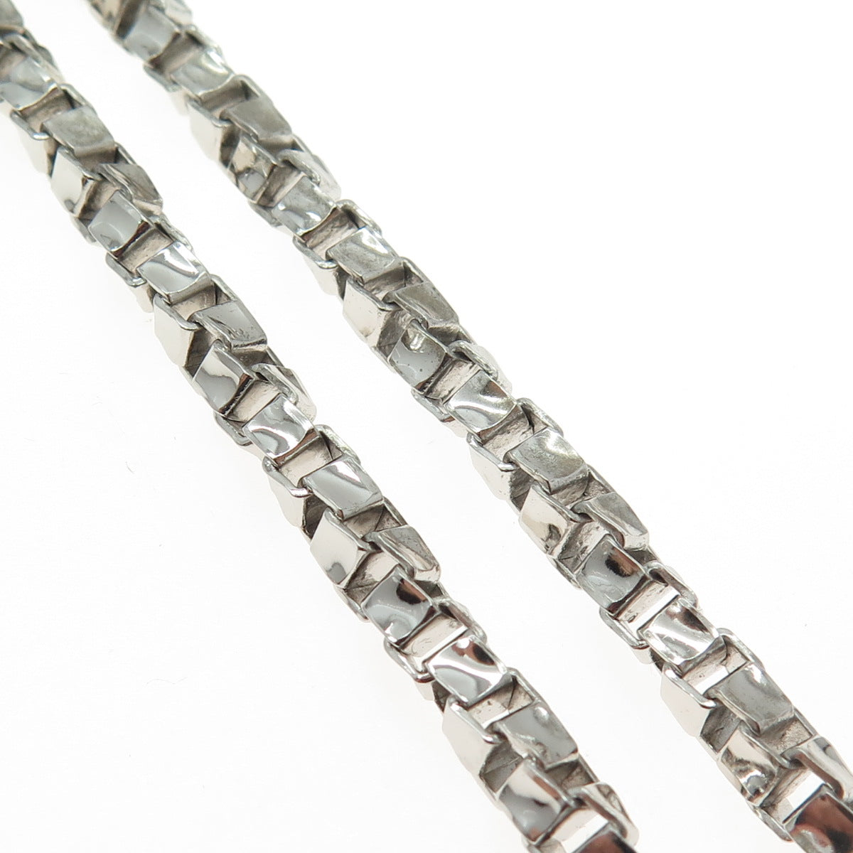 CHATEAU D'ARGENT 925 Sterling Silver Canada Box Chain Necklace 18"