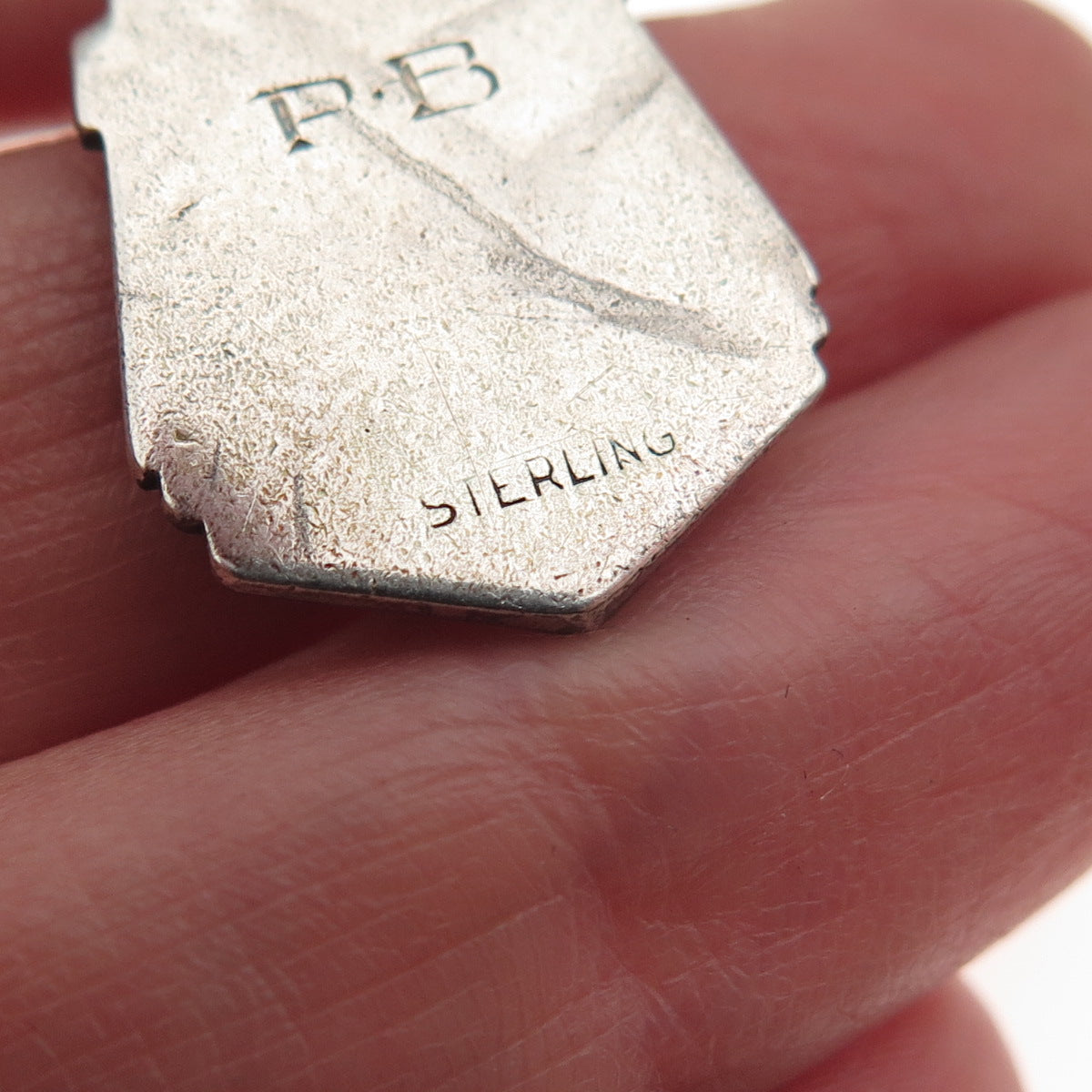 925 Sterling Silver Antique Art Deco Table Tennis Medal Charm Pendant