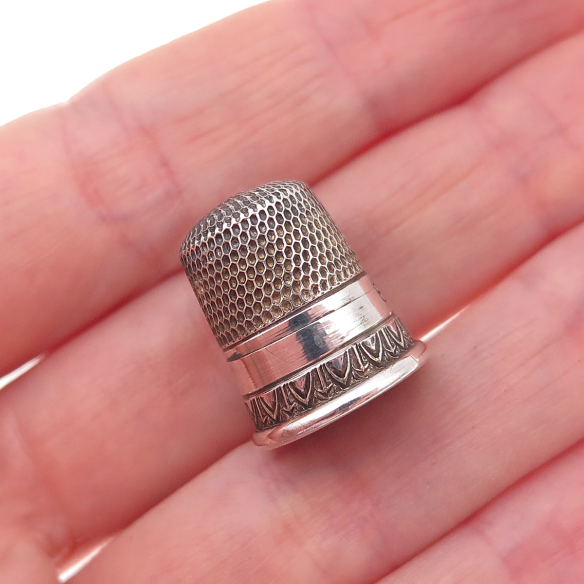 Simons Bros 925 Sterling Silver Antique Art Deco Sewing Thimble Size 6