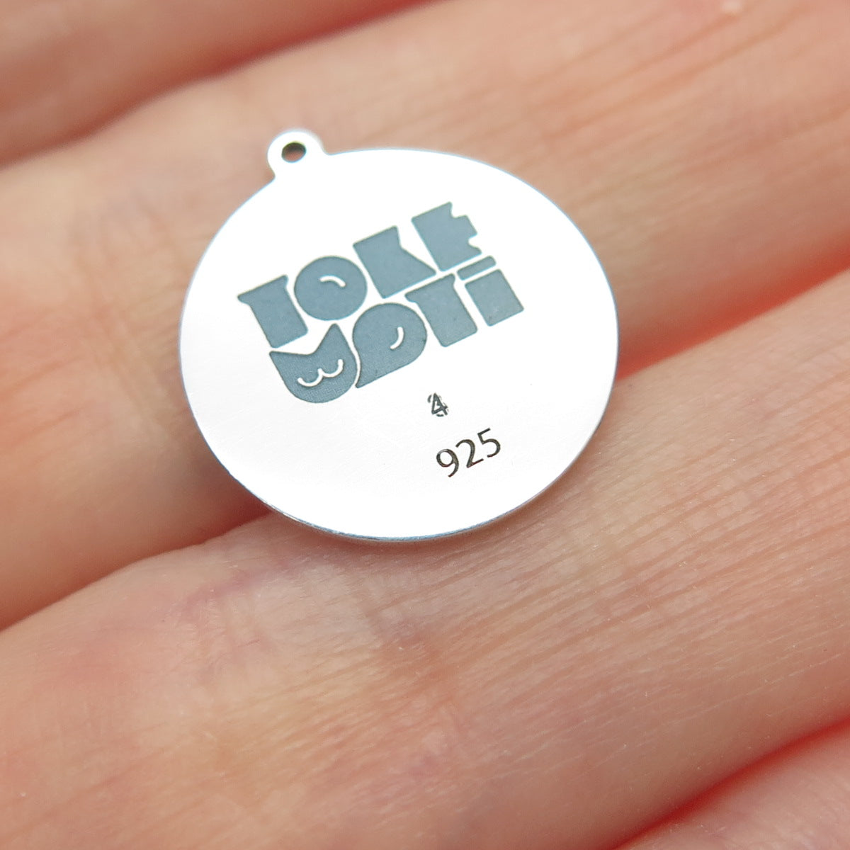 TOKEMOTI 925 Sterling Silver Blue Enamel Libra Zodiac Minimalist Charm Pendant