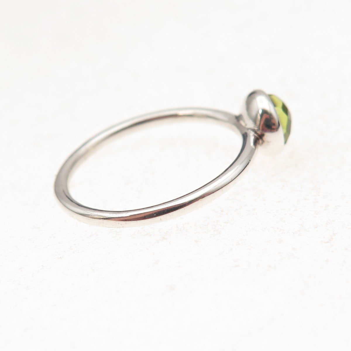 Pandora 925 Sterling Silver Real Peridot August Birthday Blooms Ring Size 6