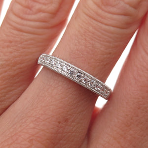 JH Young 925 Sterling Silver Round-Cut C Z Half Eternity Band Ring Size 7