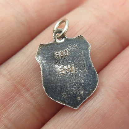 800 Silver Vintage Enamel Gerolstein Germany Minimalist Charm Pendant