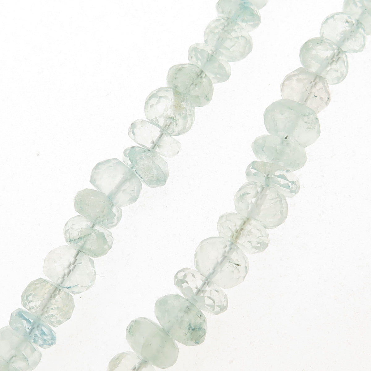 925 Sterling Silver Vintage Real Aquamarine Beaded Necklace 22"